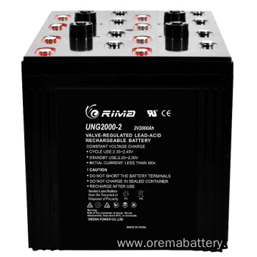 Cyclic VRLA Gel Solar Power Usage Battery 2V2000Ah